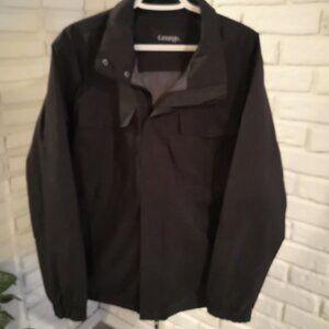 George Men's Size Medium Black Full Zip Lightweight Jacket